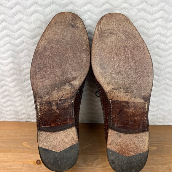 MEZLAN Mens Cancun Shoes Derby Basket Weave Leather Vero Cuoio Brown Size 11.5W